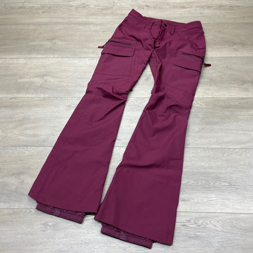 Burton Dryride Snowboard Pants Women XS Burgundy Cargo Insulated 10325 VN813313